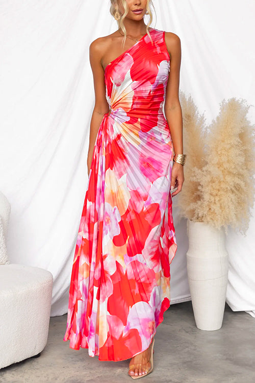 Sandra™ | Vestido Plisado de Un Solo Hombro