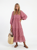 Arlette™ | Vestido Midi de Manga Larga con Estampado Geométrico