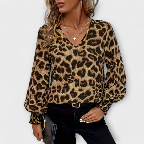 Joana - Blusa Estilosa de Leopardo