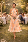 Vestido Esther™ | Vestido floral de Cuello Halter con Estampado de Acuarela