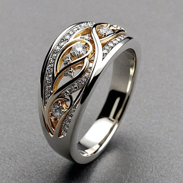 Bague Classique Câble Bicolore