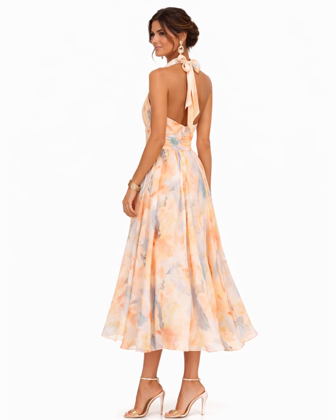 Vestido Halter Aurora | Elegancia Intemporal en Satén Lujoso