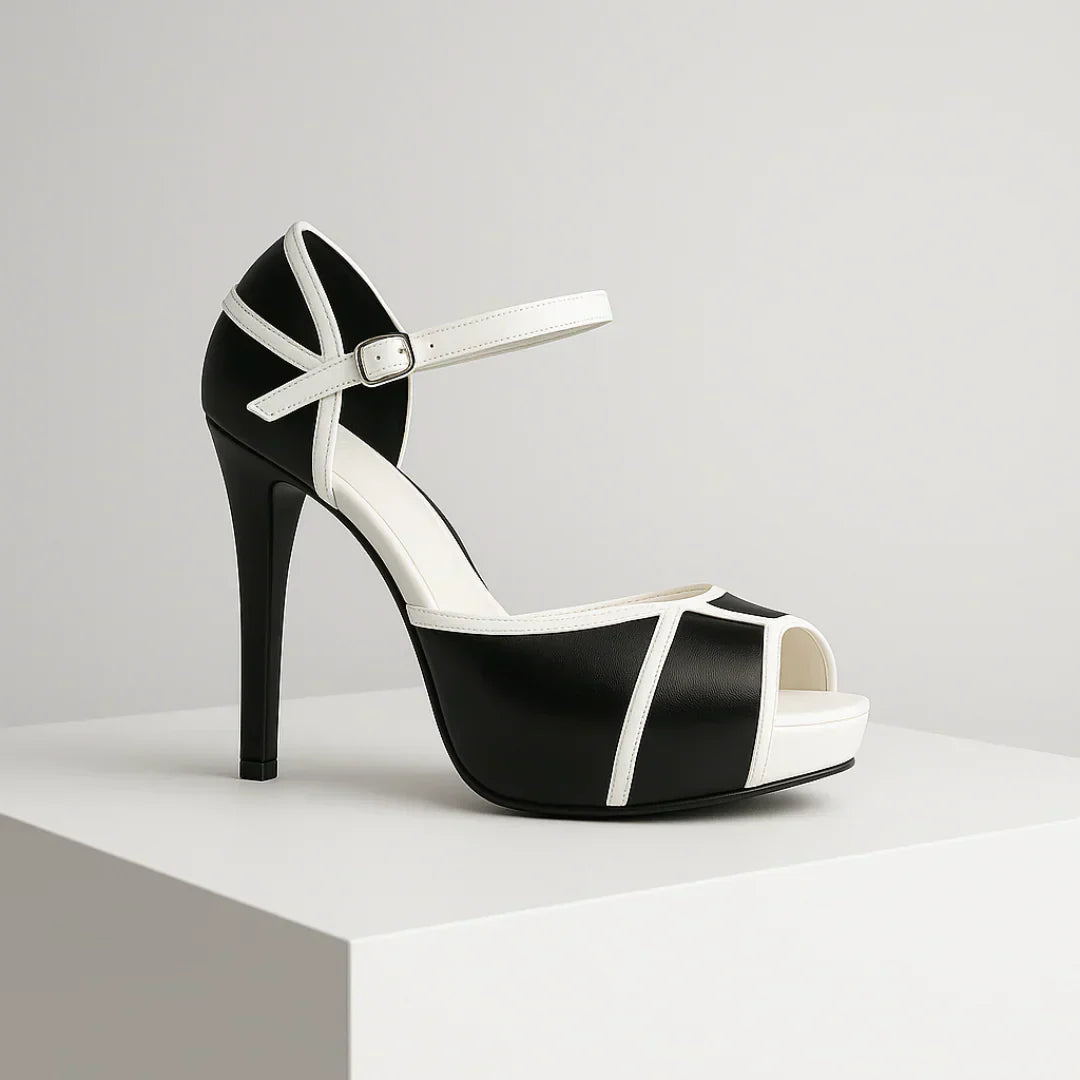 Blanca™ - Tacones elegantes bicolor con diseño exclusivo y sofisticado