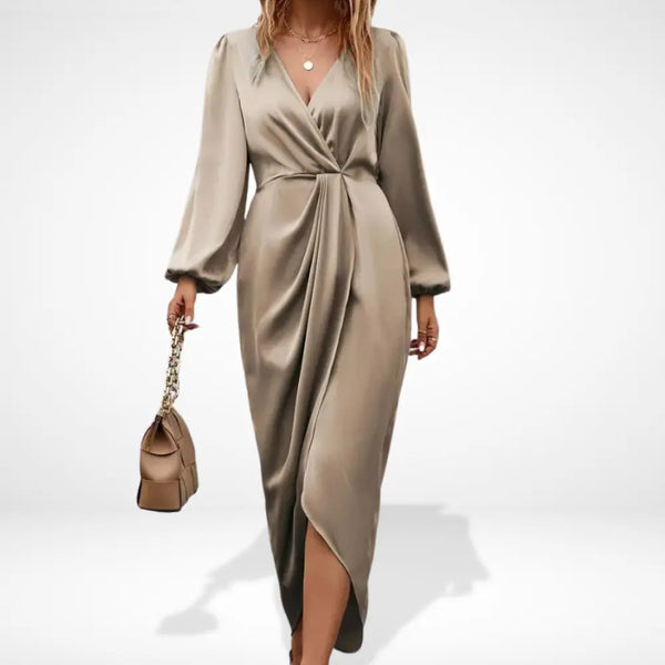 Vestido Martina™ | Vestido de noche midi con drapeado central