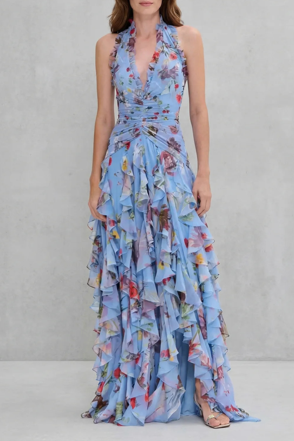 Vestido Largo Elegante con Cuello Halter