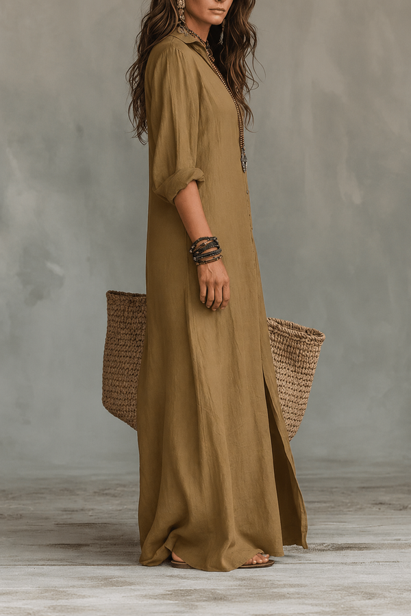 Vestido Selena™ | Maxi holgado con escote abotonado