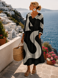 Vestido Amara™ | Midi abstracto moderno y fluido
