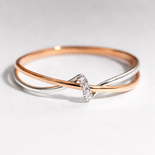 Anillo Vintage Trenzado en Oro y Plata