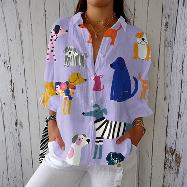 Camisa Helena™ | Ligereza y estilo con estampado de perros