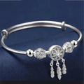 Bracelet Rigide Attrape-Rêves en Argent