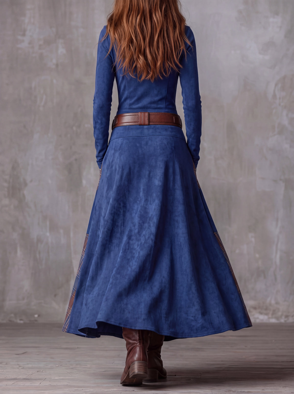 Lucía™ – Vestido Largo Efecto Ante