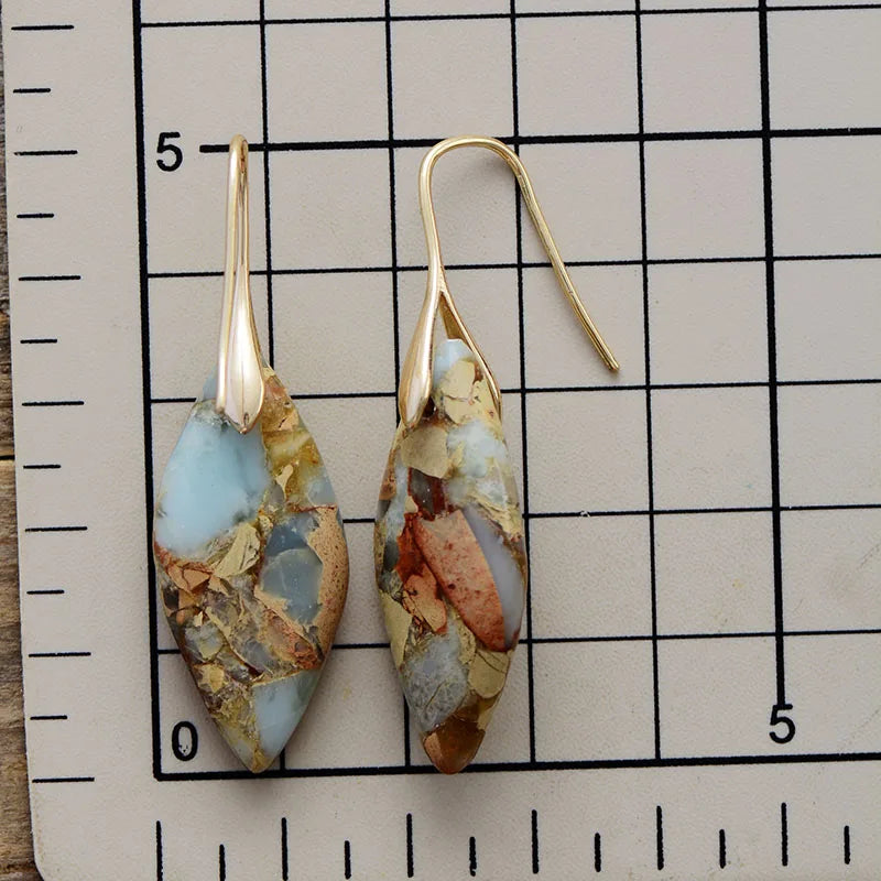 Boucles d'oreilles en goutte avec pierre naturelle