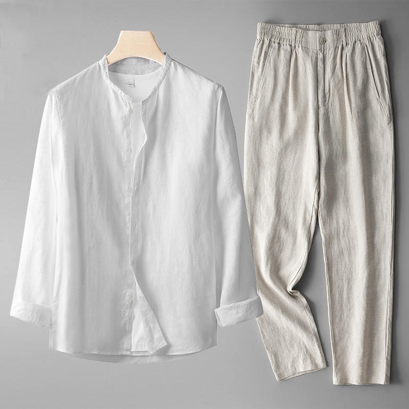 Lucas™ - Conjunto casual sofisticado con camisa clásica y pantalón moderno