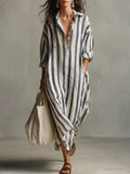Vestido Pepa™ | Camisero de rayas largo