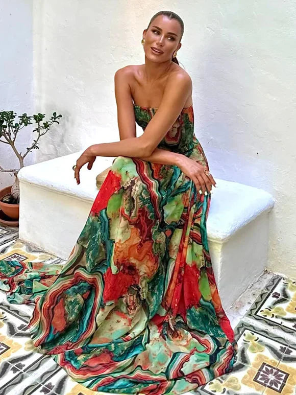 Vestido Marta™ - Elegancia floral vibrante para momentos especiales