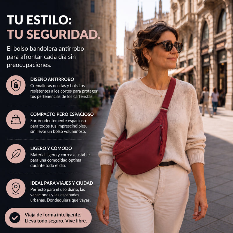 Rosa™ | Bolso de Hombro Burdeos