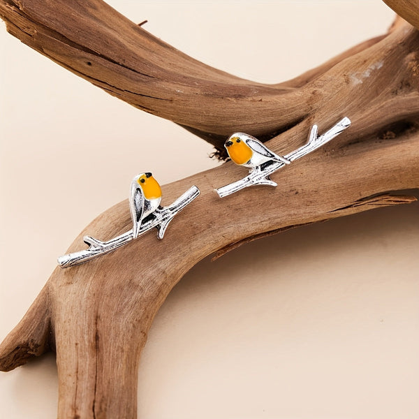 Pendientes Dibujo Pájaro