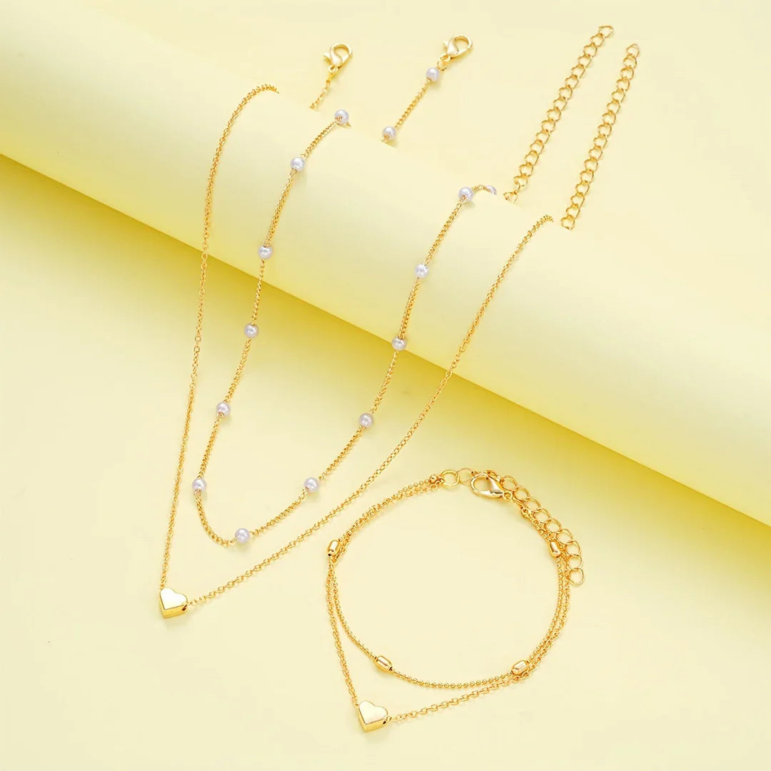 Ensemble Collier et Bracelet Minimaliste Élégant