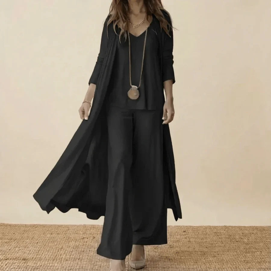 Conjunto Raquel™ | Conjunto de lino con mangas murciélago y pantalón ancho