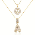 Ensemble de Colliers avec Initiale en Moissanite