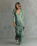 Sofia™ | Vestido Elegante con Mangas de Flecos