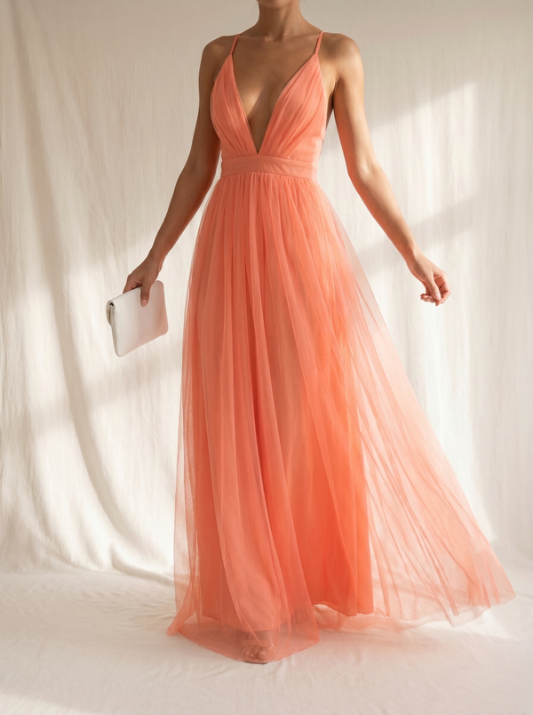 Jimena™ | Maxi Vestido Luz Coral