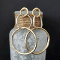 Boucles d'Oreilles Vintage en Or et Argent