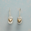 Boucles d'oreilles en cœur en argent et or