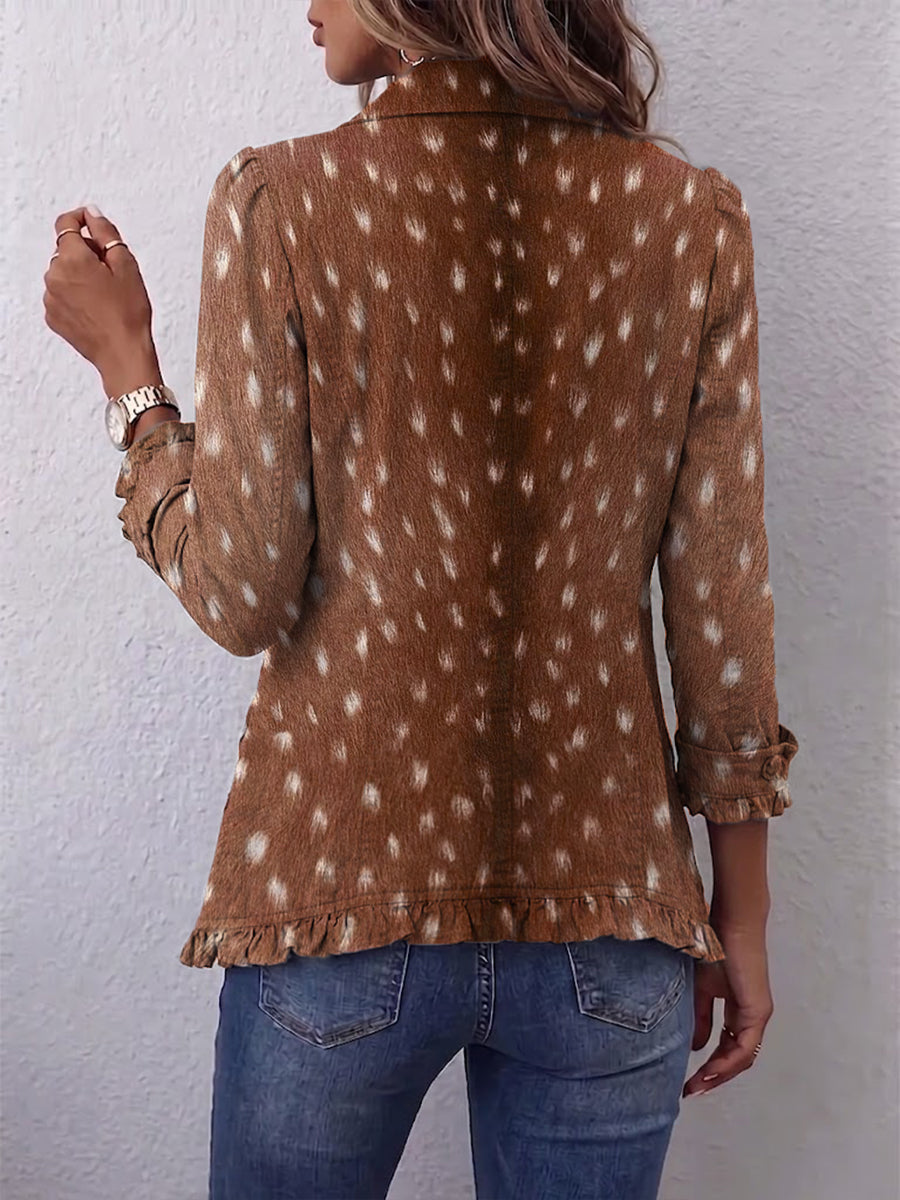 Ninfa™ | Chaqueta con Estampado Animal y Volantes
