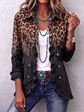 Consuelo™ | Blazer de Leopardo Negro con Volantes