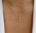Collier classique en or à couches avec pendentif