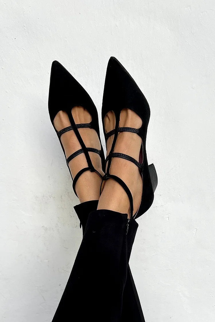 Blanca™ - Zapato de tacón puntiagudo con tiras cruzadas