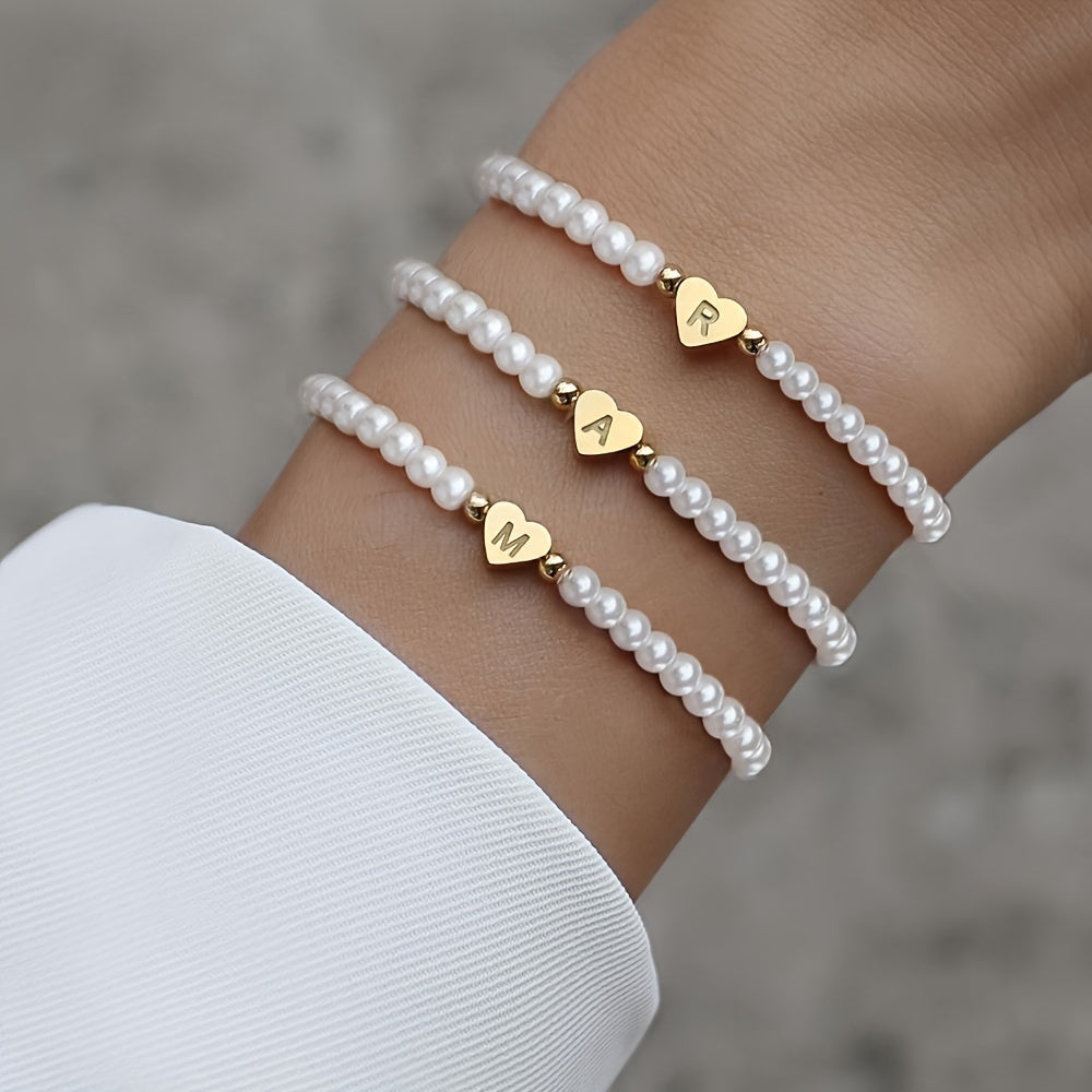 Bracelet Chic avec Initiale en Cœur (A–Z)