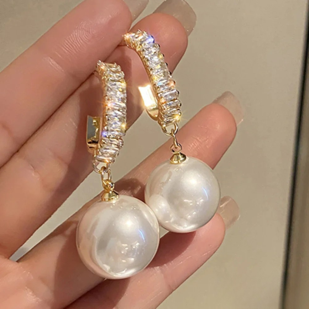 Boucles d'oreilles Chic avec Perle et Zircon