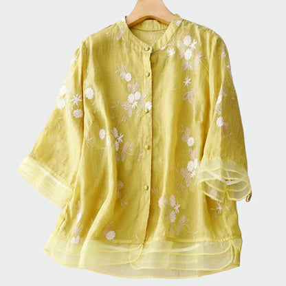 Zoe - Camisa bordada fina