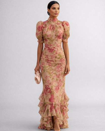 Rosa™ | Vestido Largo Floral en Chiffon