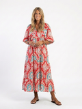 Zaria™ | Vestido Midi de Manga Corta con Estampado Cachemir