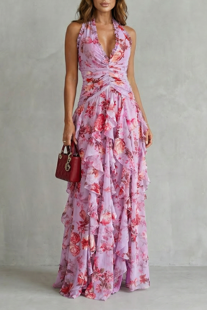 Vestido Largo Elegante con Cuello Halter