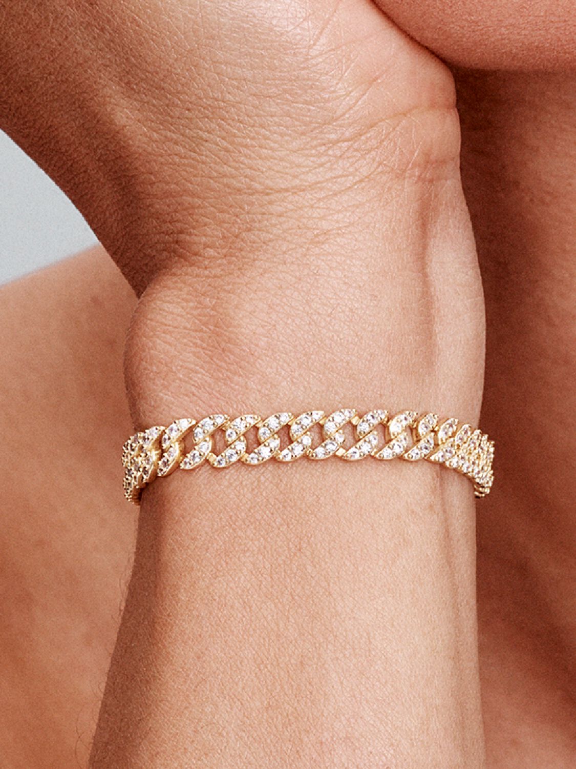 Bracelet Cubain avec Moissanite