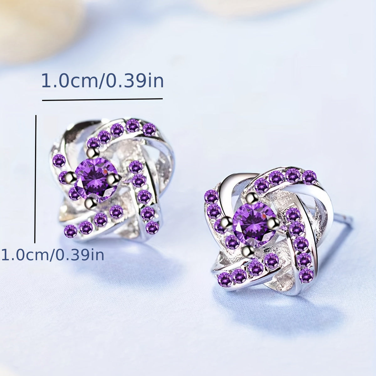 Pendientes trébol violeta