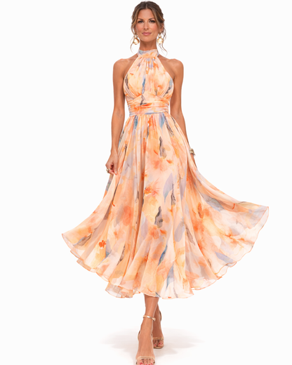 Vestido Halter Aurora | Elegancia Intemporal en Satén Lujoso