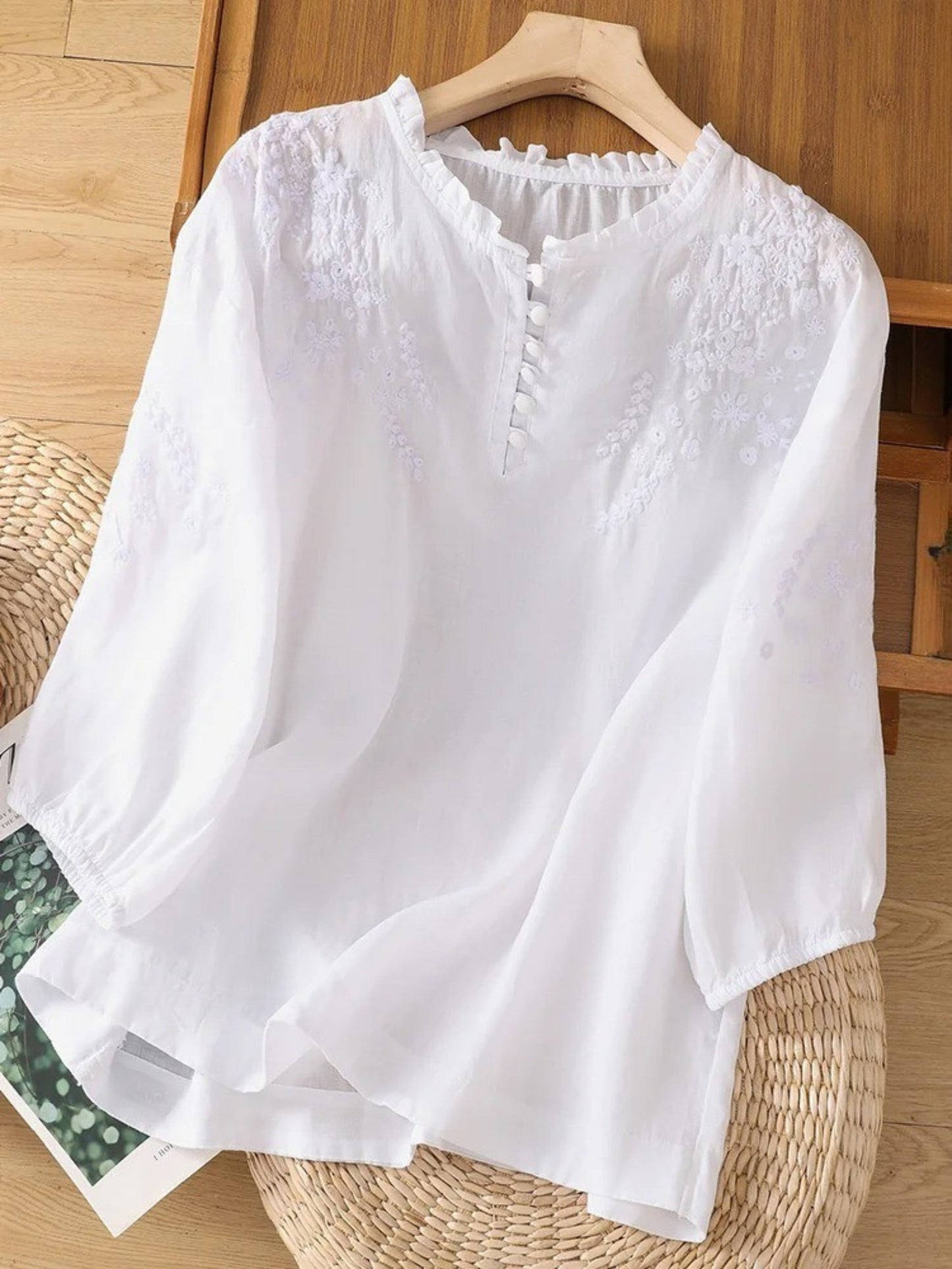 Cassiana - Blusa de algodón y lino
