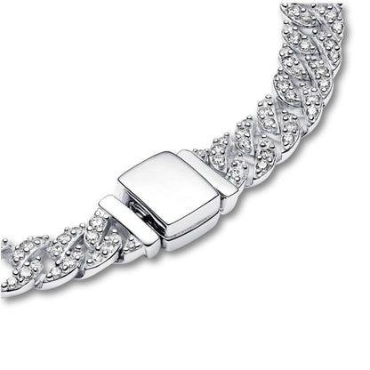 Bracelet Cubain avec Moissanite