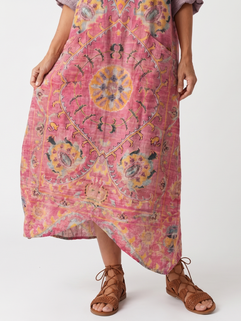 Tilda™ | Vestido Midi Relajado con Estampado Abstracto y Bolsillos