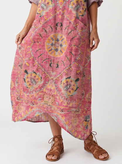 Tilda™ | Vestido Midi Relajado con Estampado Abstracto y Bolsillos