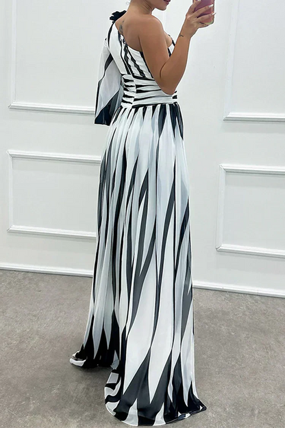 Vestido Shiloh™ | Rayas elegantes con diseño asimétrico