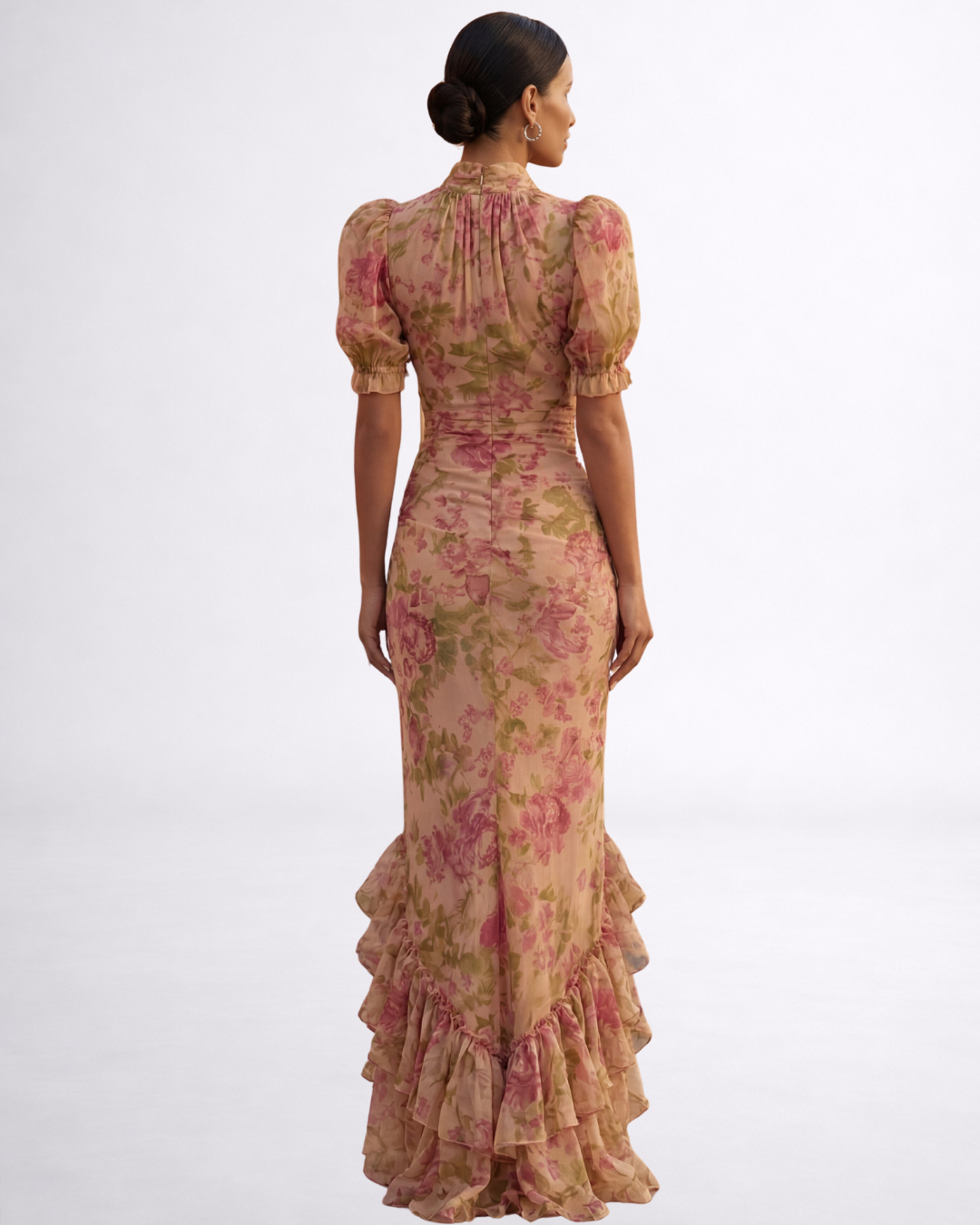 Rosa™ | Vestido Largo Floral en Chiffon