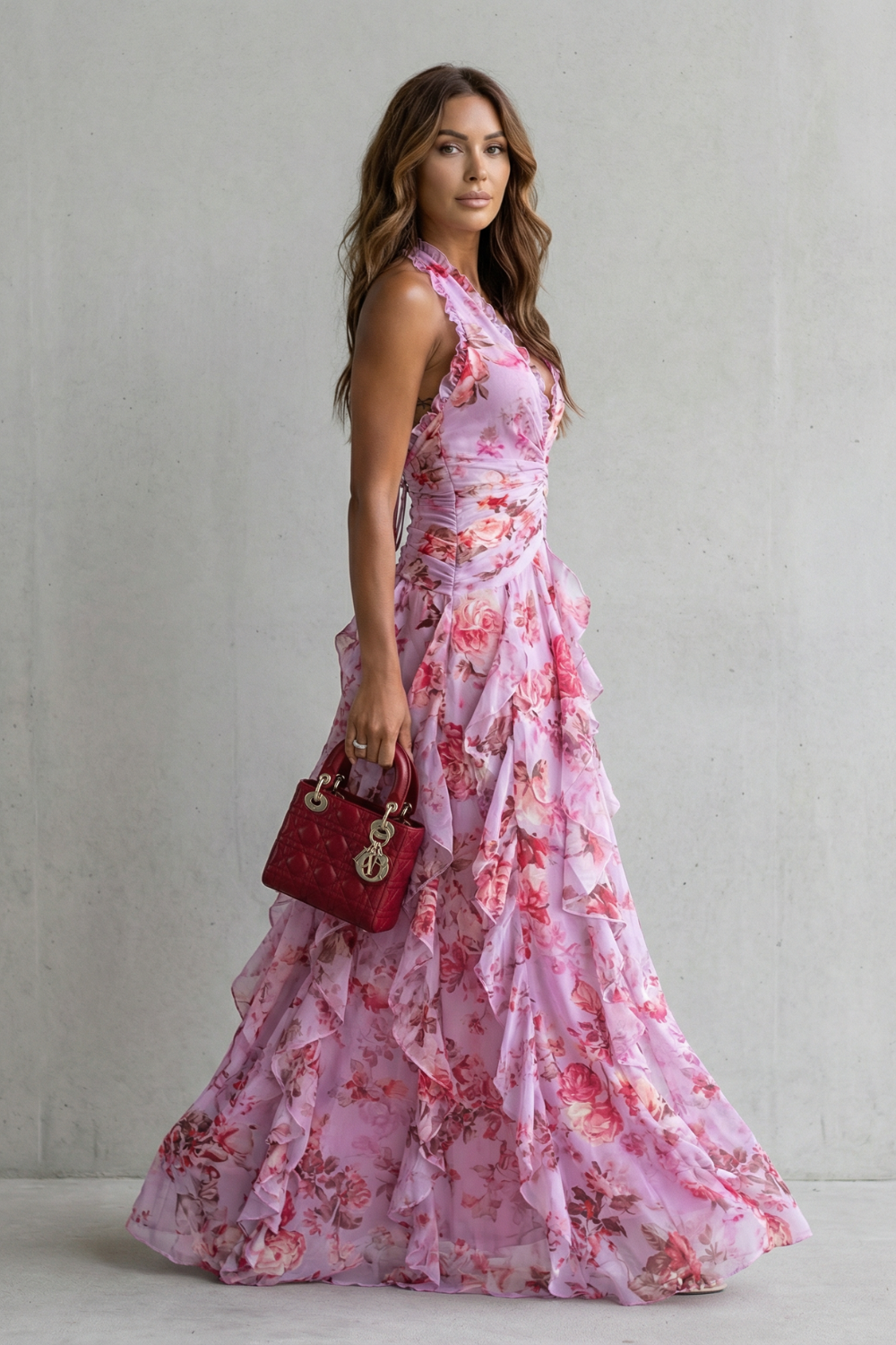 Vestido Largo Elegante con Cuello Halter