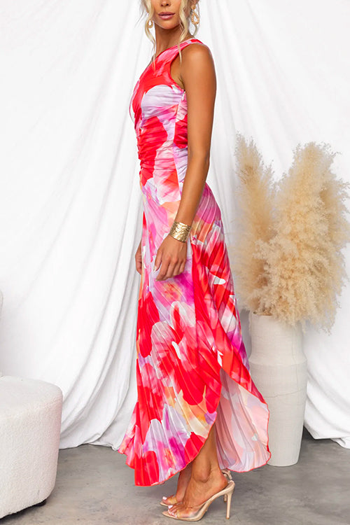 Sandra™ | Vestido Plisado de Un Solo Hombro