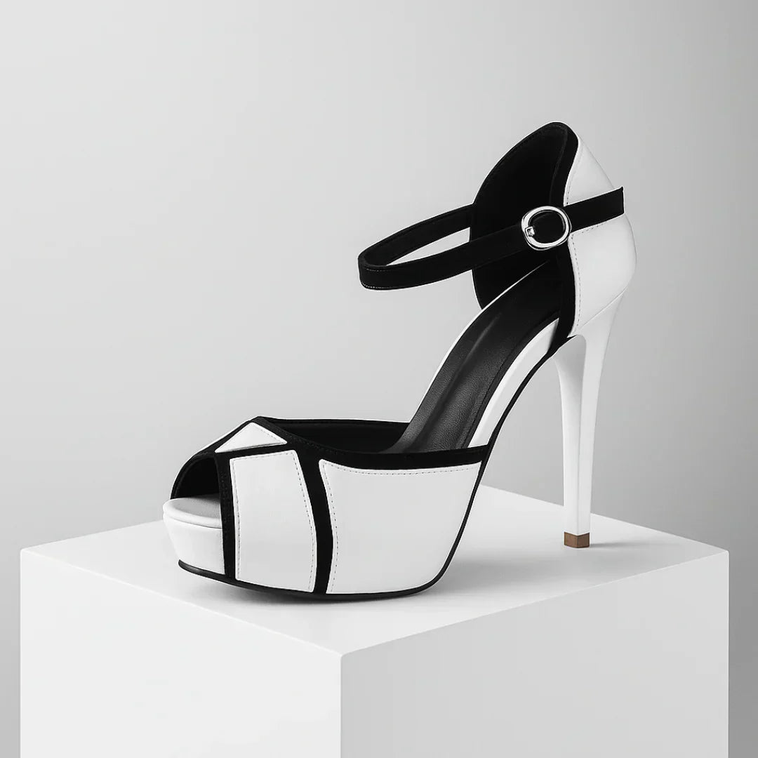 Blanca™ - Tacones elegantes bicolor con diseño exclusivo y sofisticado